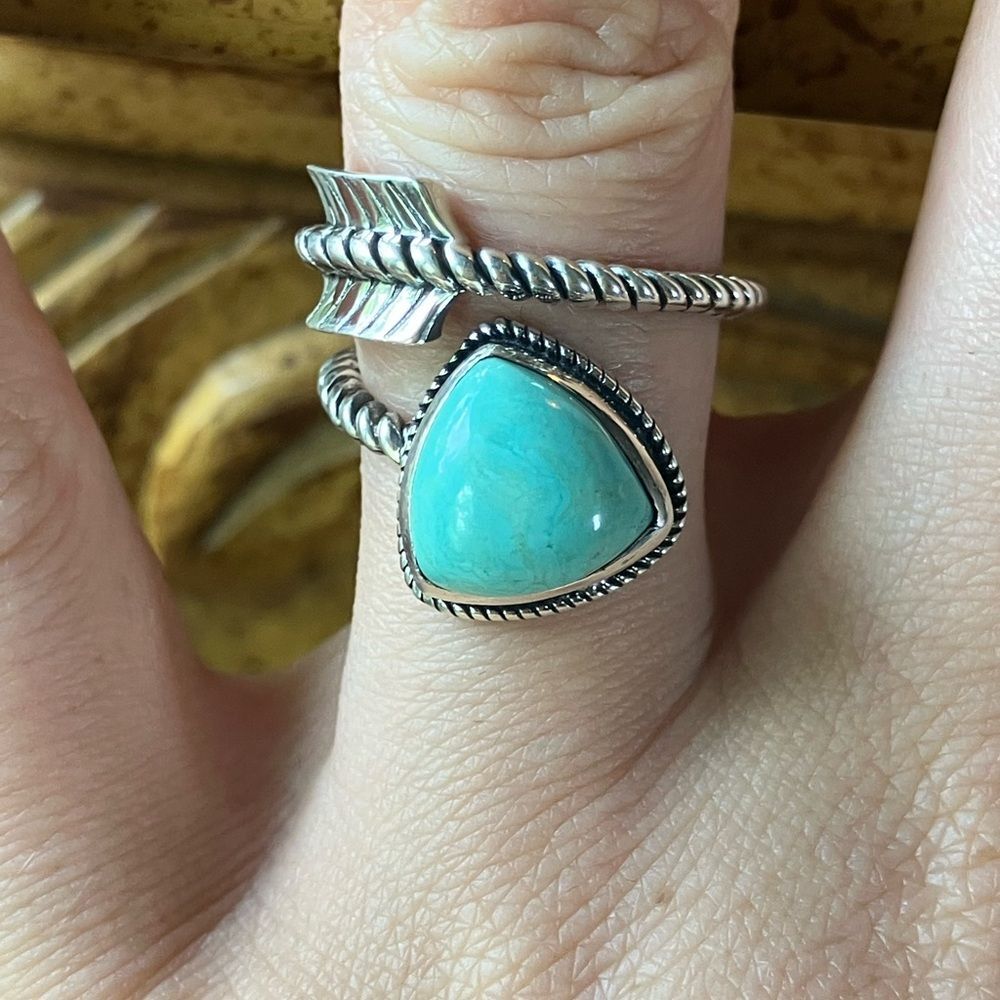 Royston Turquoise Sterling Silver Arrow Ring Size 7